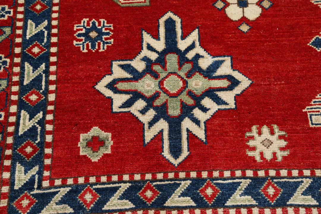 Hand Knotted Tribal Kazak Wool Rug 8' 2" x 9' 5" - No. AT28591