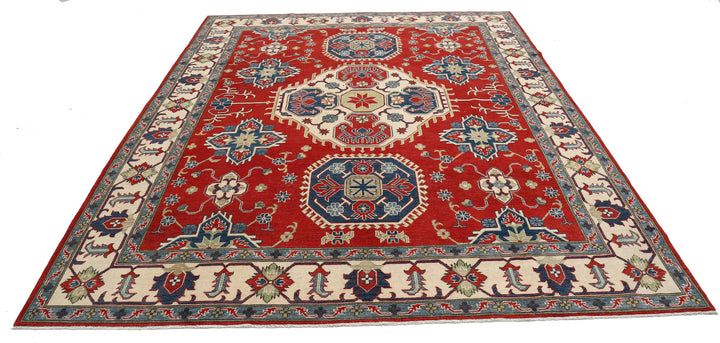 Hand Knotted Tribal Kazak Wool Rug 8' 4" x 10' 4" - No. AT61025