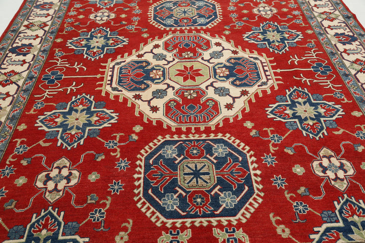 Hand Knotted Tribal Kazak Wool Rug 8' 4" x 10' 4" - No. AT61025