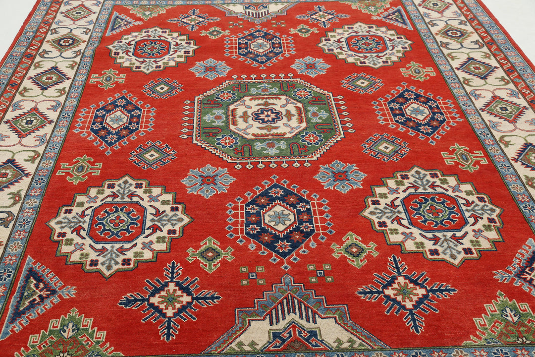 Hand Knotted Tribal Kazak Wool Rug 8' 1" x 9' 10" - No. AT82524
