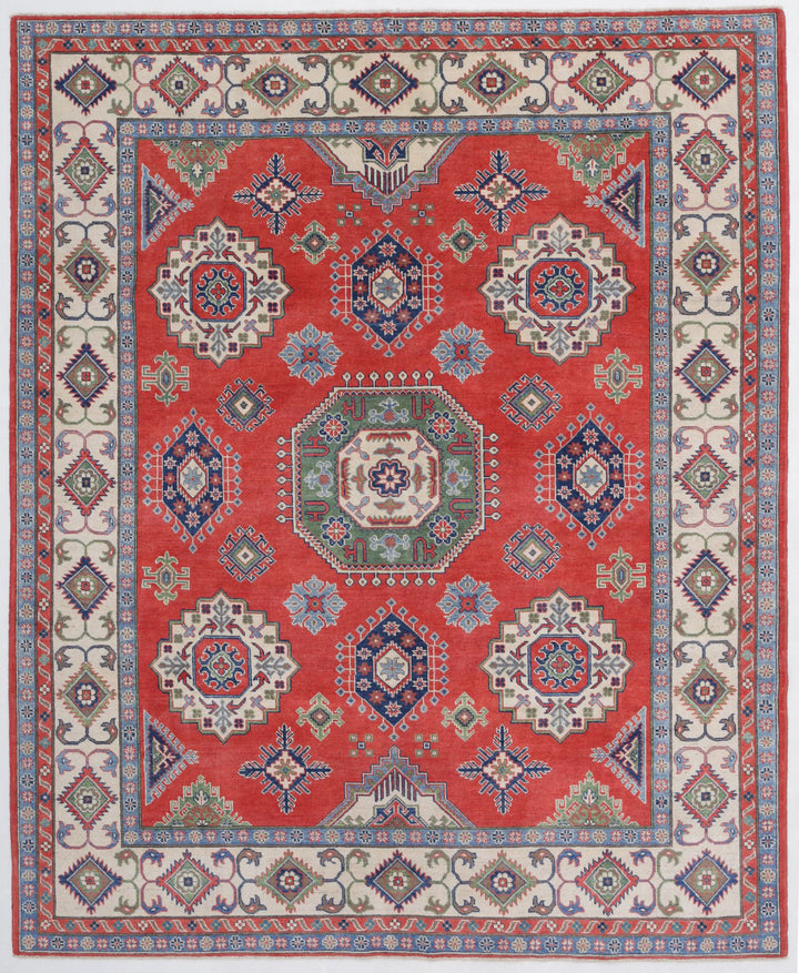 Hand Knotted Tribal Kazak Wool Rug 8' 1" x 9' 10" - No. AT82524