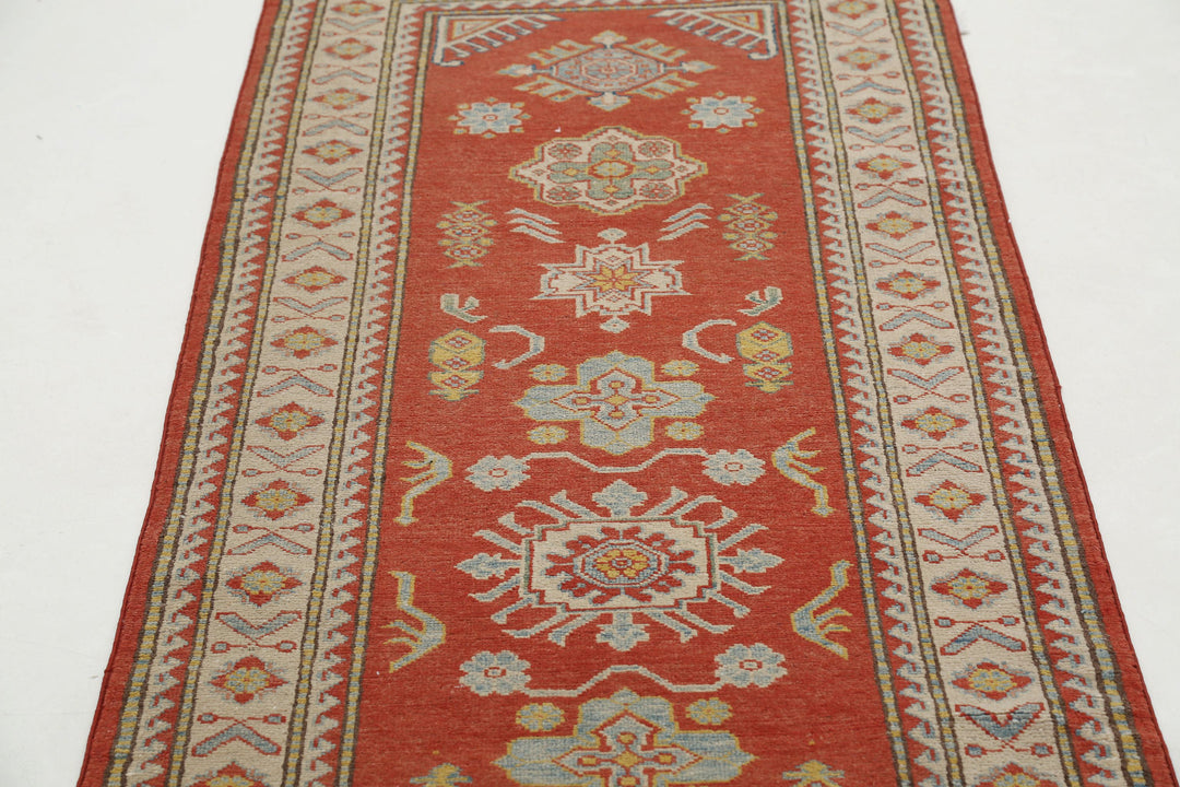 Hand Knotted Tribal Kazak Wool Rug 2' 9" x 8' 5" - No. AT73748
