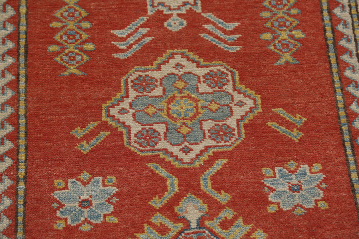 Hand Knotted Tribal Kazak Wool Rug 2' 9" x 8' 5" - No. AT73748