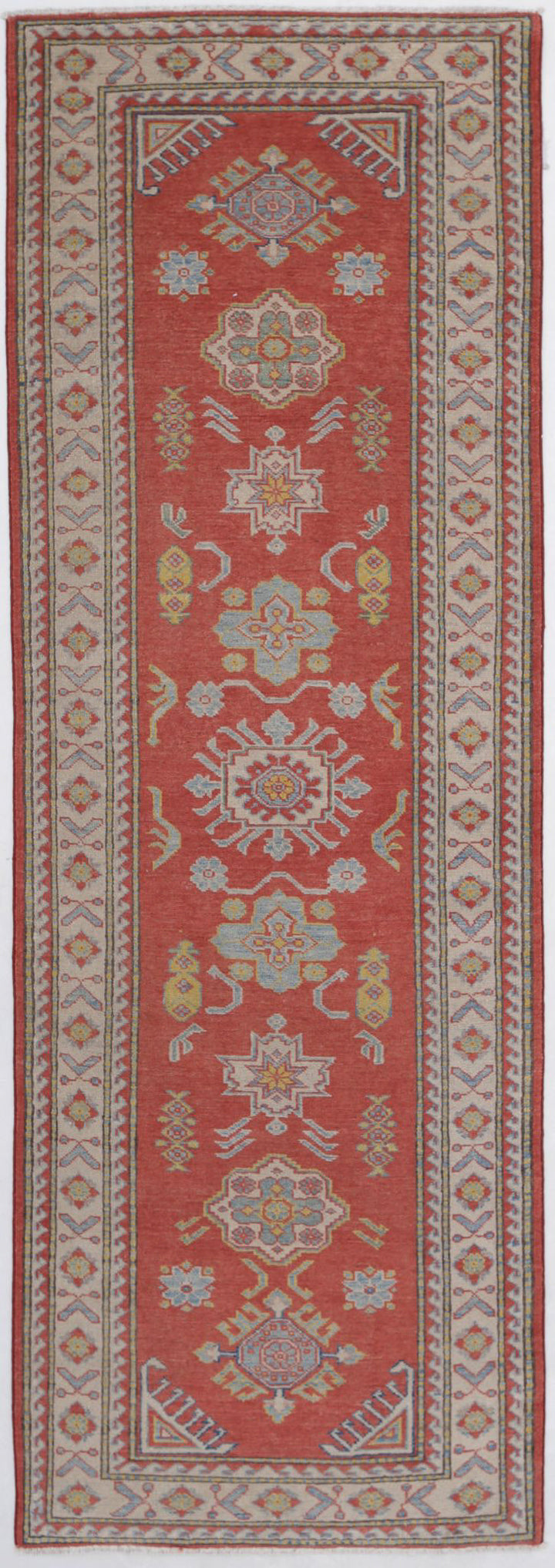 Hand Knotted Tribal Kazak Wool Rug 2' 9" x 8' 5" - No. AT73748