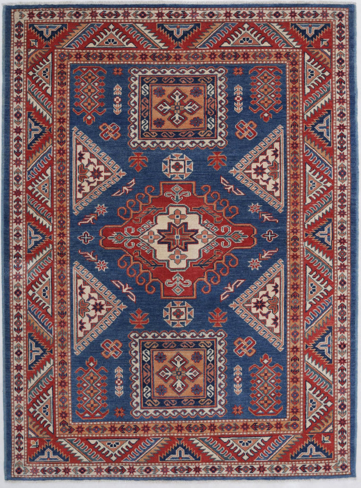 Hand Knotted Tribal Kazak Wool Rug 4' 10" x 6' 7" - No. AT68340