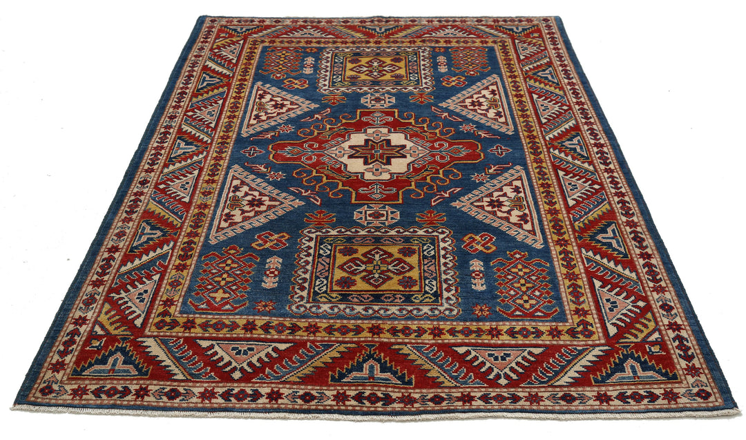 Hand Knotted Tribal Kazak Wool Rug 5' 0" x 6' 8" - No. AT53331