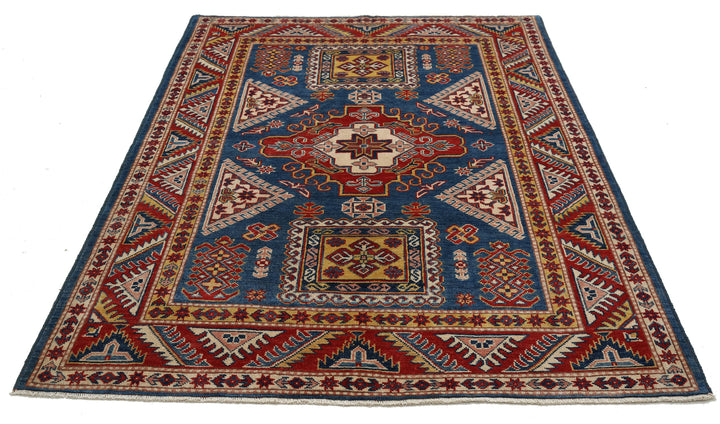 Hand Knotted Tribal Kazak Wool Rug 5' 0" x 6' 8" - No. AT53331