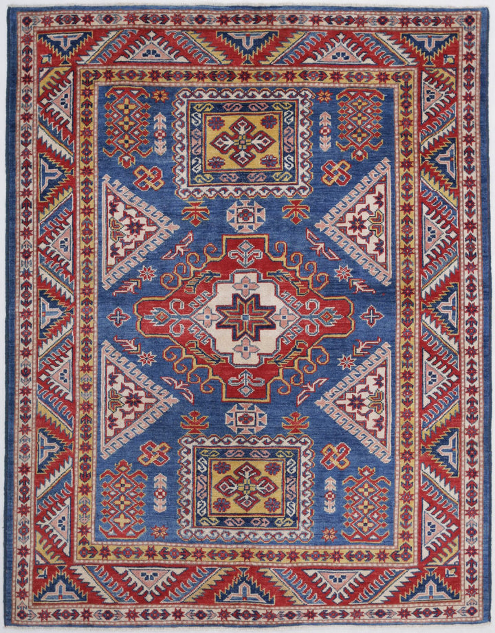 Hand Knotted Tribal Kazak Wool Rug 5' 0" x 6' 8" - No. AT53331
