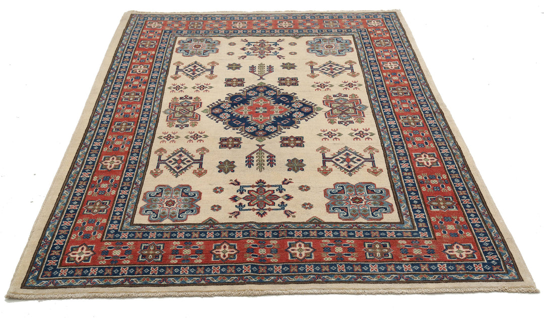 Hand Knotted Tribal Kazak Wool Rug 5' 0" x 6' 8" - No. AT92003