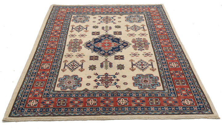 Hand Knotted Tribal Kazak Wool Rug 5' 0" x 6' 8" - No. AT92003