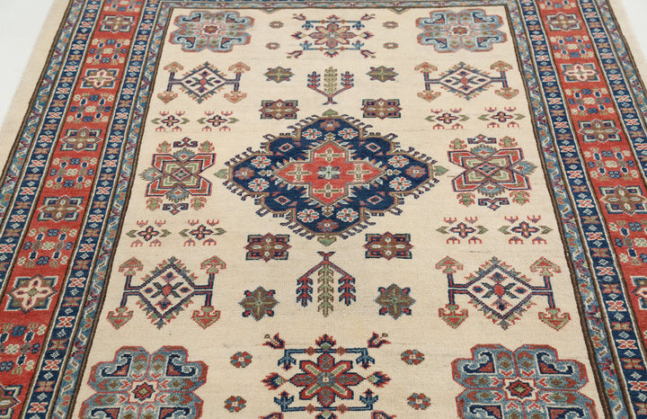 Hand Knotted Tribal Kazak Wool Rug 5' 0" x 6' 8" - No. AT92003