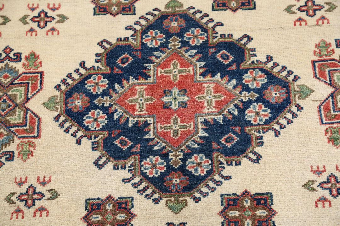 Hand Knotted Tribal Kazak Wool Rug 5' 0" x 6' 8" - No. AT92003