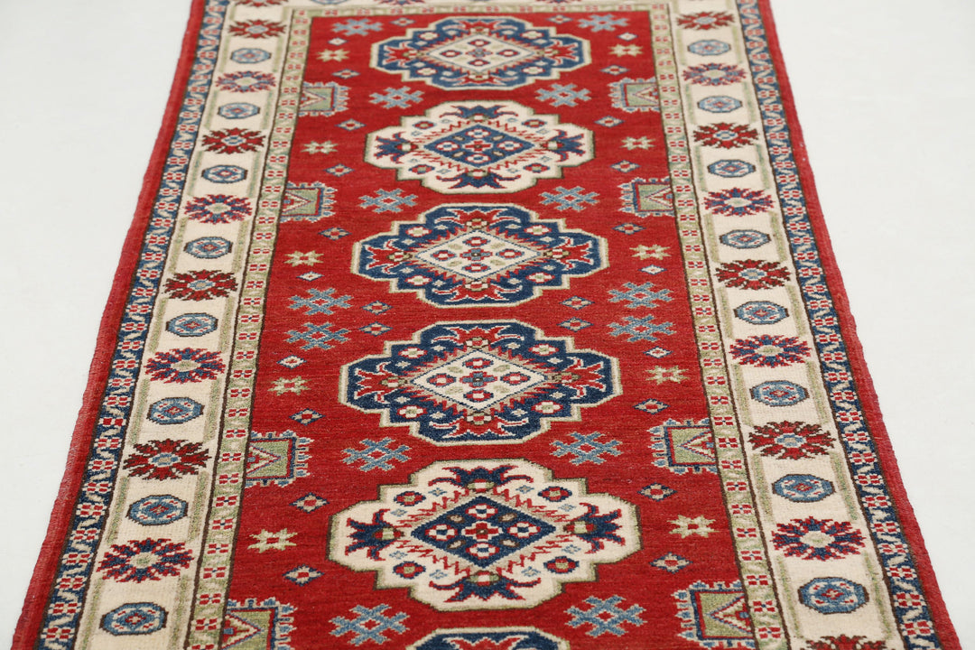 Hand Knotted Tribal Kazak Wool Rug 2' 9" x 9' 7" - No. AT47140