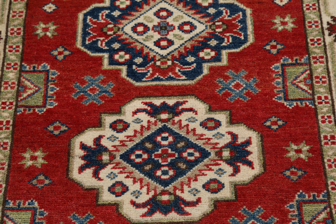 Hand Knotted Tribal Kazak Wool Rug 2' 9" x 9' 7" - No. AT47140