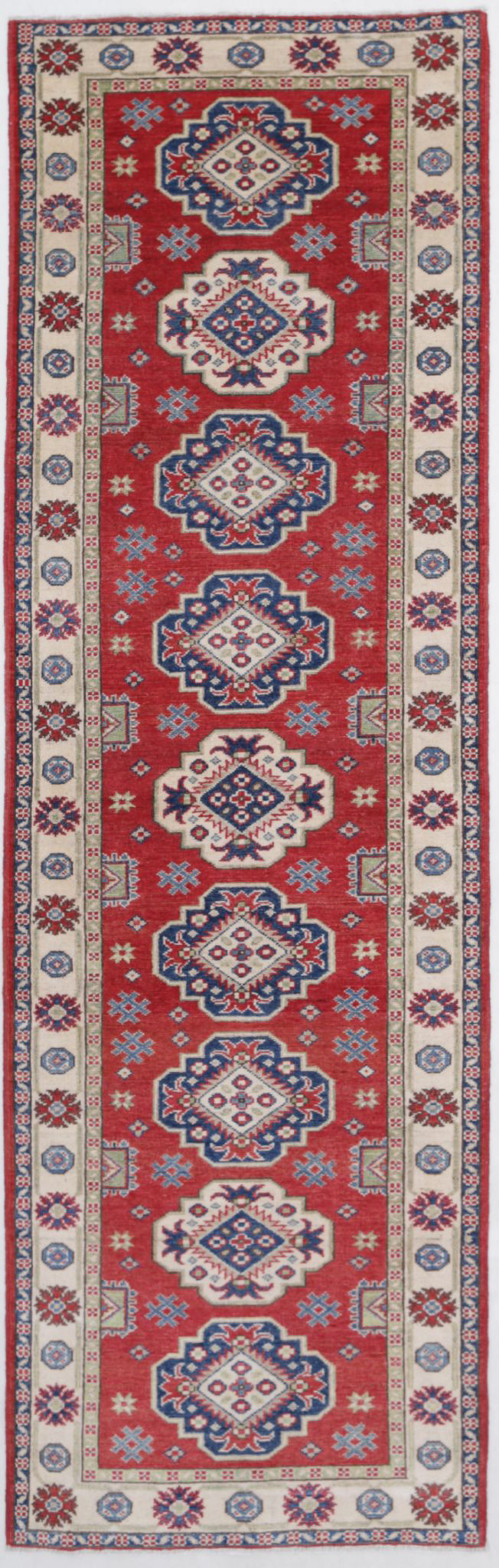 Hand Knotted Tribal Kazak Wool Rug 2' 9" x 9' 7" - No. AT47140