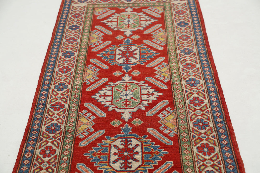 Hand Knotted Tribal Kazak Wool Rug 2' 8" x 9' 3" - No. AT58658