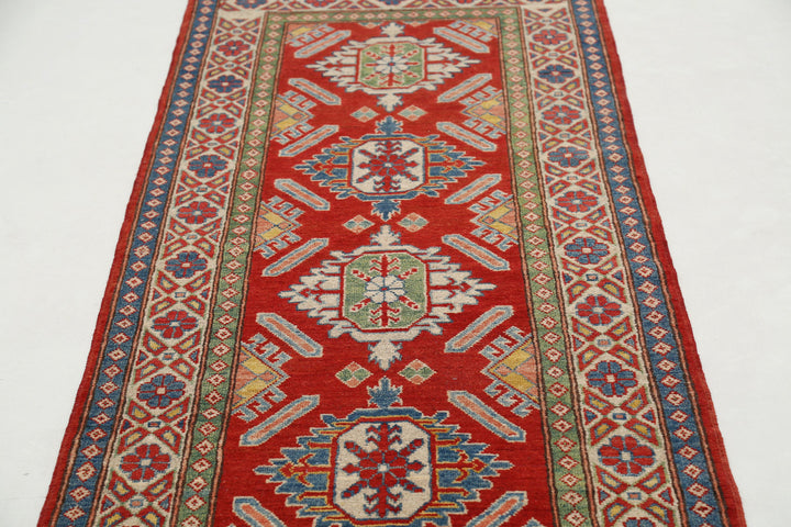 Hand Knotted Tribal Kazak Wool Rug 2' 8" x 9' 3" - No. AT58658