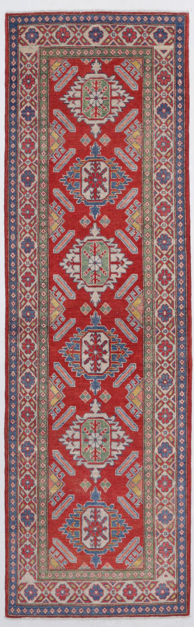Hand Knotted Tribal Kazak Wool Rug 2' 8" x 9' 3" - No. AT58658