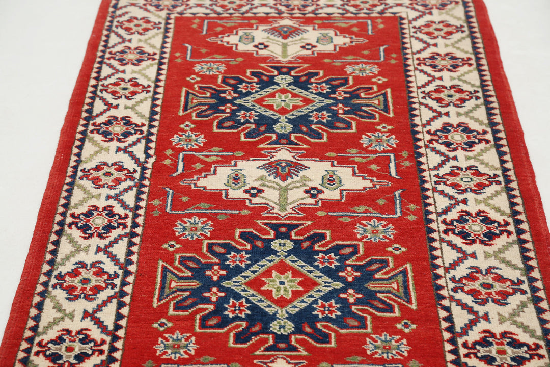 Hand Knotted Tribal Kazak Wool Rug 2' 10" x 8' 1" - No. AT95390