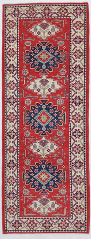 Hand Knotted Tribal Kazak Wool Rug 2' 10" x 8' 1" - No. AT95390