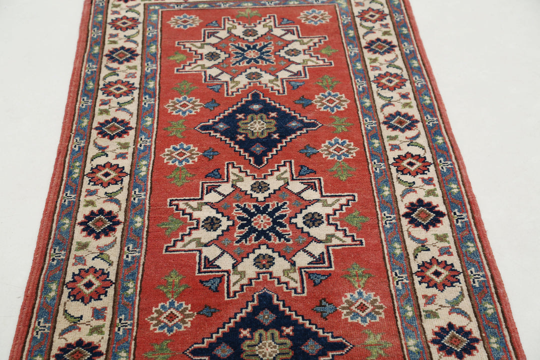 Hand Knotted Tribal Kazak Wool Rug 2' 8" x 6' 9" - No. AT11815