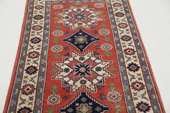 Hand Knotted Tribal Kazak Wool Rug 2' 8" x 6' 9" - No. AT11815