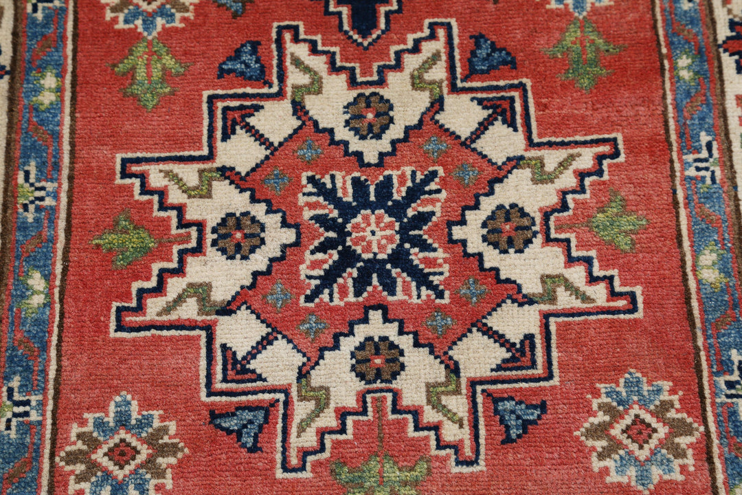 Hand Knotted Tribal Kazak Wool Rug 2' 8" x 6' 9" - No. AT11815