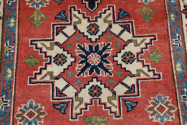 Hand Knotted Tribal Kazak Wool Rug 2' 8" x 6' 9" - No. AT11815