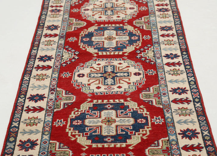 Hand Knotted Tribal Kazak Wool Rug 2' 7" x 9' 8" - No. AT96256