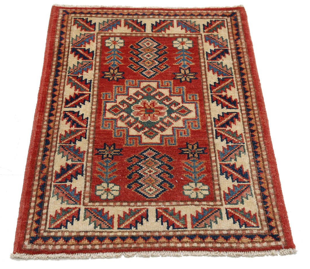 Hand Knotted Tribal Kazak Wool Rug 2' 0" x 2' 11" - No. AT89525