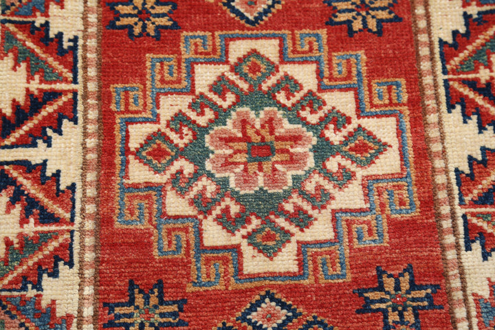 Hand Knotted Tribal Kazak Wool Rug 2' 0" x 2' 11" - No. AT89525