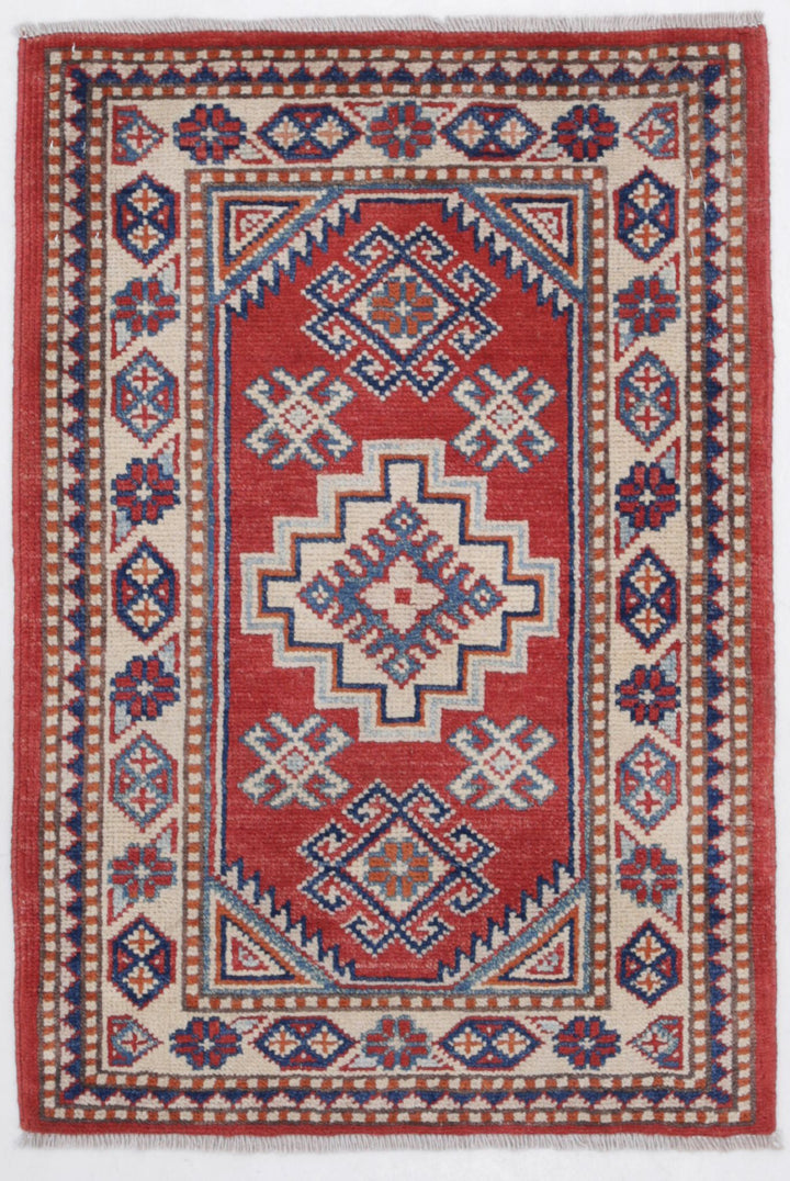 Hand Knotted Tribal Kazak Wool Rug 2' 0" x 2' 11" - No. AT38828