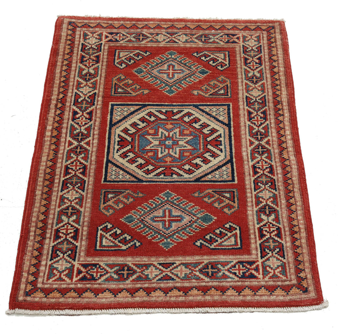 Hand Knotted Tribal Kazak Wool Rug 2' 1" x 3' 0" - No. AT79469