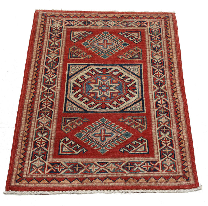Hand Knotted Tribal Kazak Wool Rug 2' 1" x 3' 0" - No. AT79469