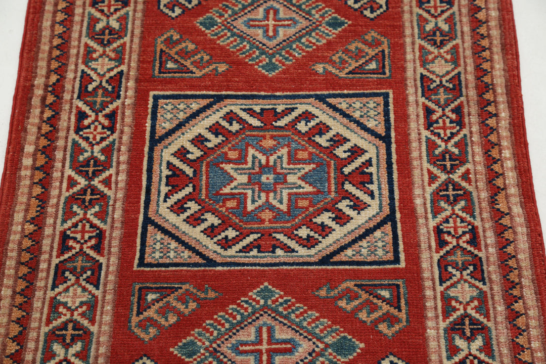 Hand Knotted Tribal Kazak Wool Rug 2' 1" x 3' 0" - No. AT79469