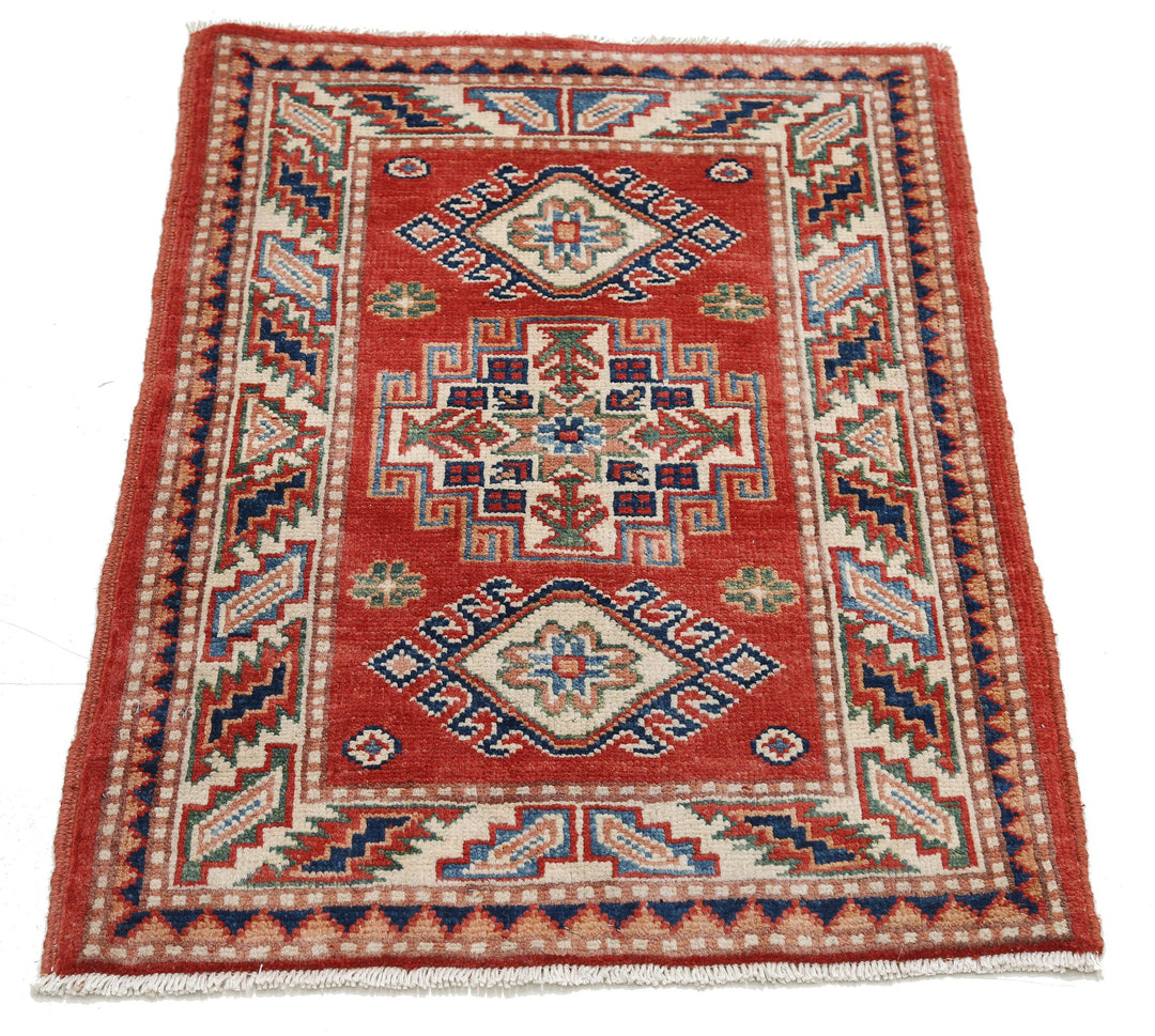 Hand Knotted Tribal Kazak Wool Rug 2' 0" x 2' 11" - No. AT16536