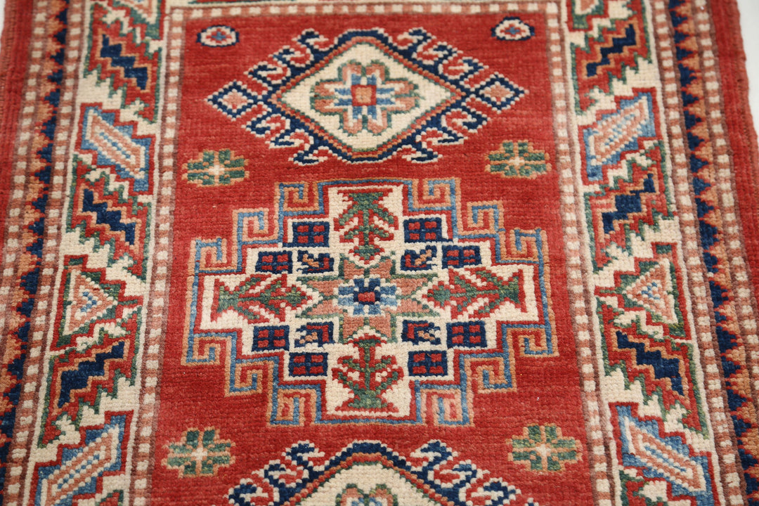 Hand Knotted Tribal Kazak Wool Rug 2' 0" x 2' 11" - No. AT16536