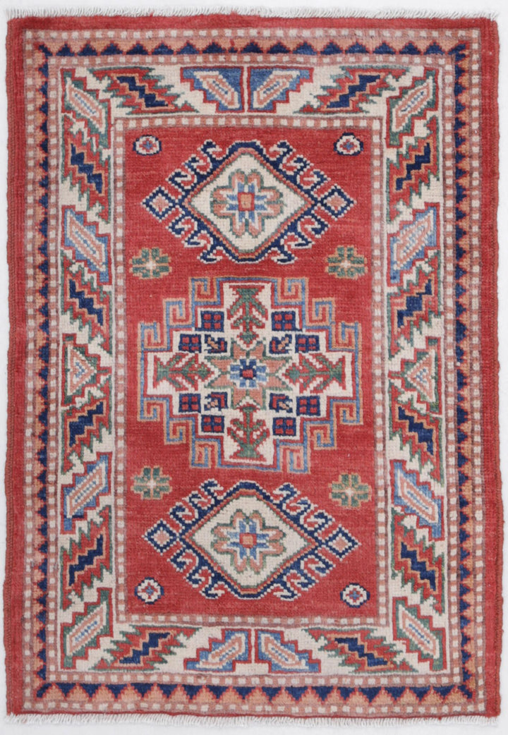 Hand Knotted Tribal Kazak Wool Rug 2' 0" x 2' 11" - No. AT16536