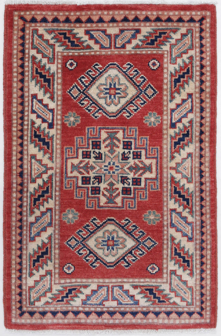 Hand Knotted Tribal Kazak Wool Rug 2' 0" x 3' 1" - No. AT69941
