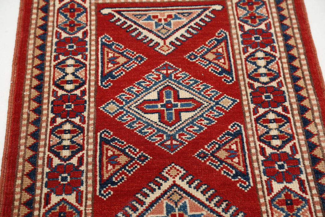 Hand Knotted Tribal Kazak Wool Rug 2' 0" x 3' 1" - No. AT12410