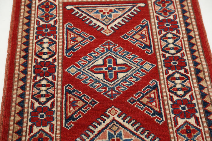 Hand Knotted Tribal Kazak Wool Rug 2' 0" x 3' 1" - No. AT12410