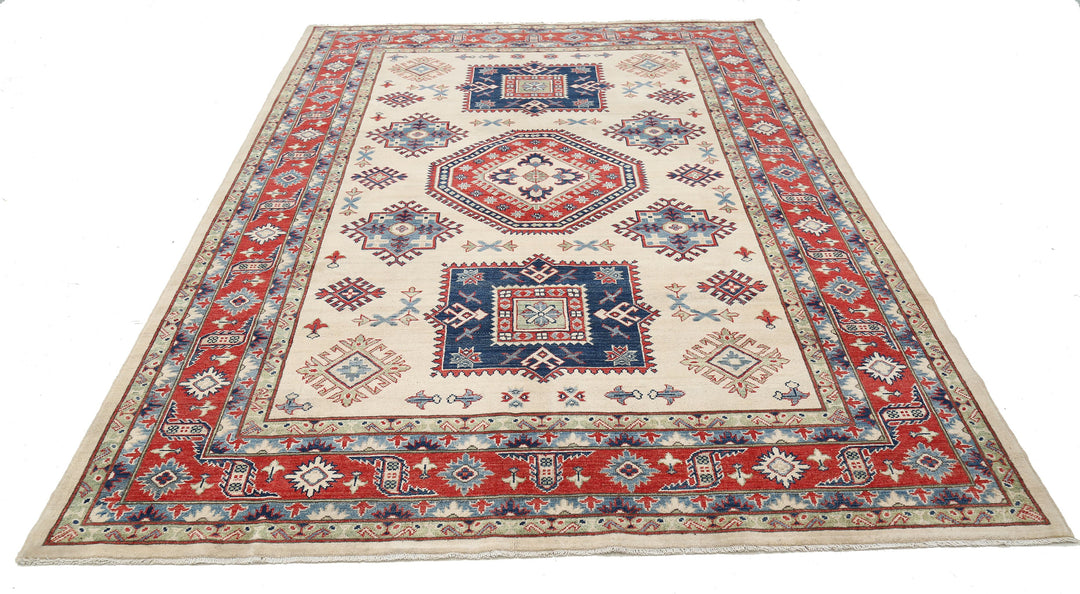 Hand Knotted Tribal Kazak Wool Rug 6' 9" x 9' 8" - No. AT17260
