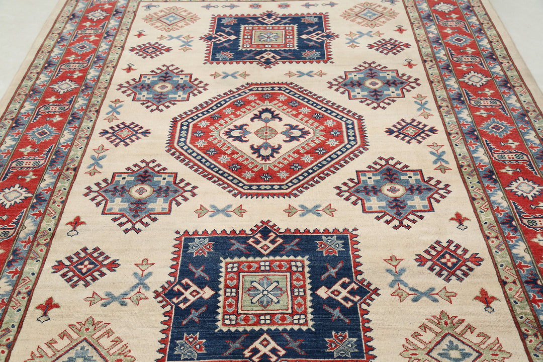 Hand Knotted Tribal Kazak Wool Rug 6' 9" x 9' 8" - No. AT17260
