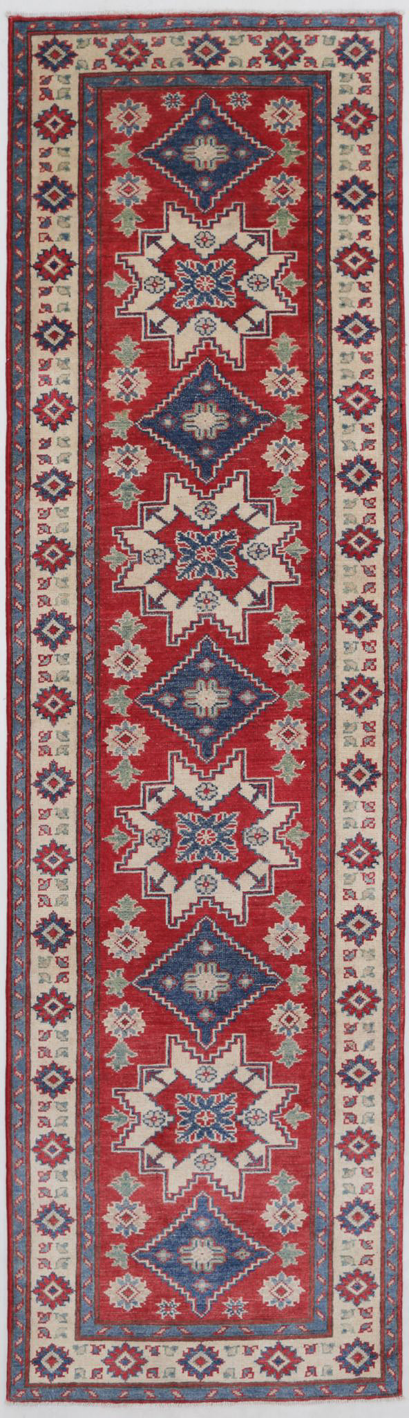 Hand Knotted Tribal Kazak Wool Rug 2' 7" x 9' 7" - No. AT63068