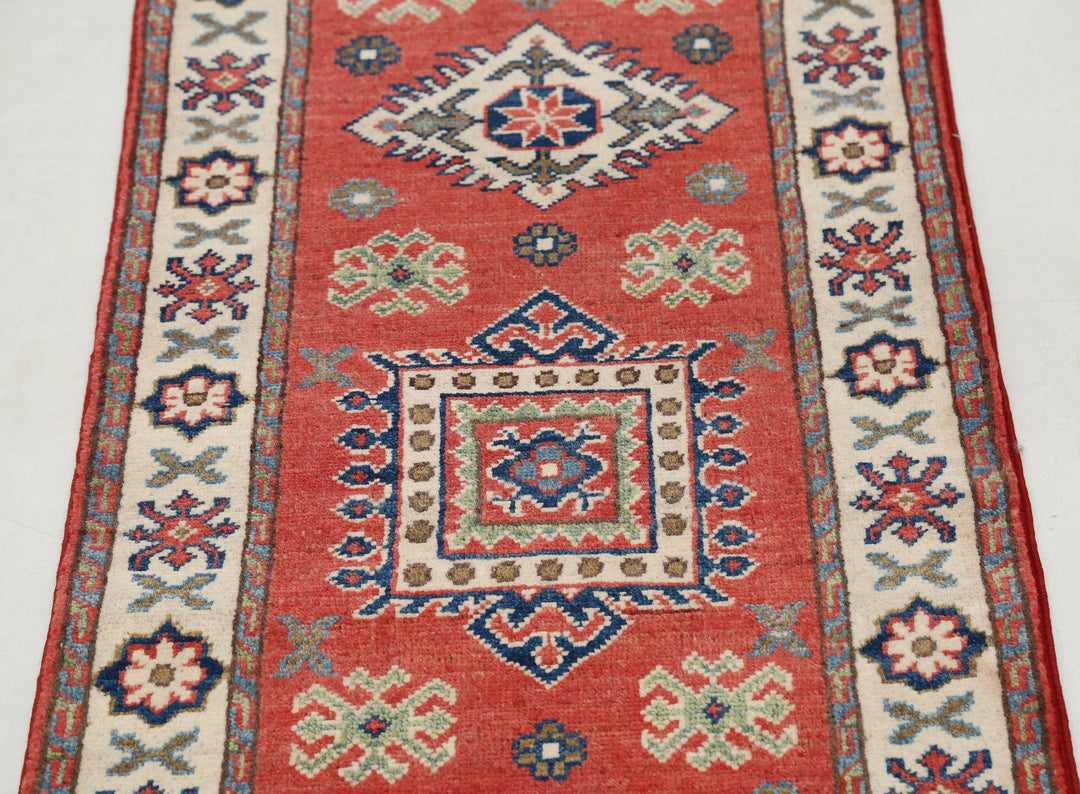 Hand Knotted Tribal Kazak Wool Rug 1' 10" x 5' 10" - No. AT45310
