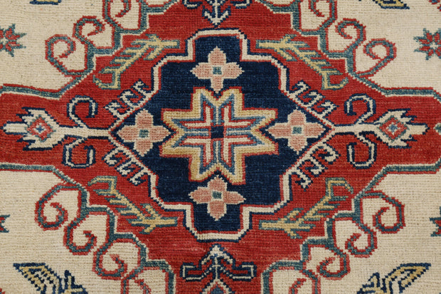 Hand Knotted Tribal Kazak Wool Rug 4' 9" x 6' 8" - No. AT80249