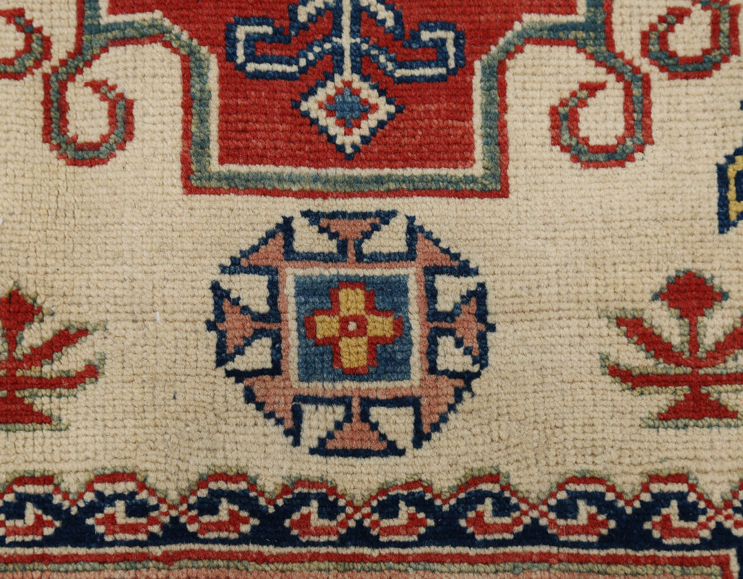 Hand Knotted Tribal Kazak Wool Rug 4' 10" x 6' 8" - No. AT22228