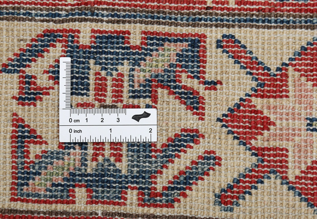Hand Knotted Tribal Kazak Wool Rug 6' 6" x 9' 4" - No. AT14929