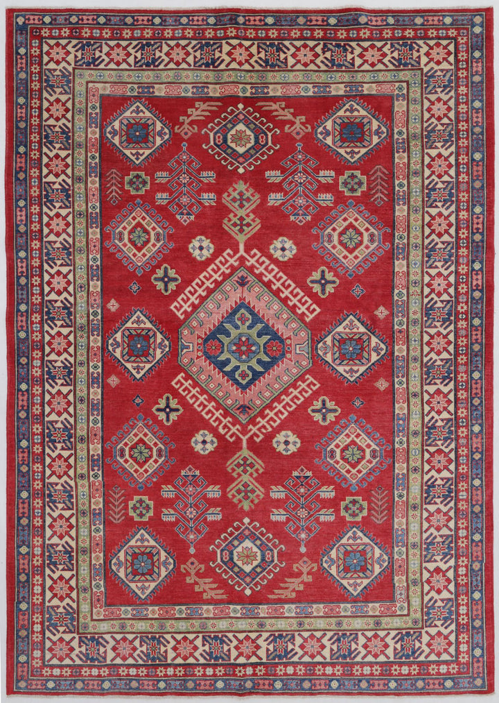 Hand Knotted Tribal Kazak Wool Rug 6' 6" x 9' 4" - No. AT14929