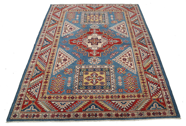 Hand Knotted Tribal Kazak Wool Rug 5' 1" x 6' 7" - No. AT51692